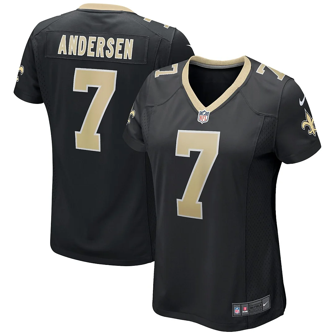 Zennovawear Morten Andersen New Orleans Saints Women's Game Retired Player Jersey - Black