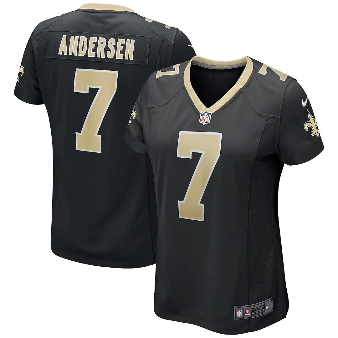 Zennovawear Morten Andersen New Orleans Saints Women's Game Retired Player Jersey - Black