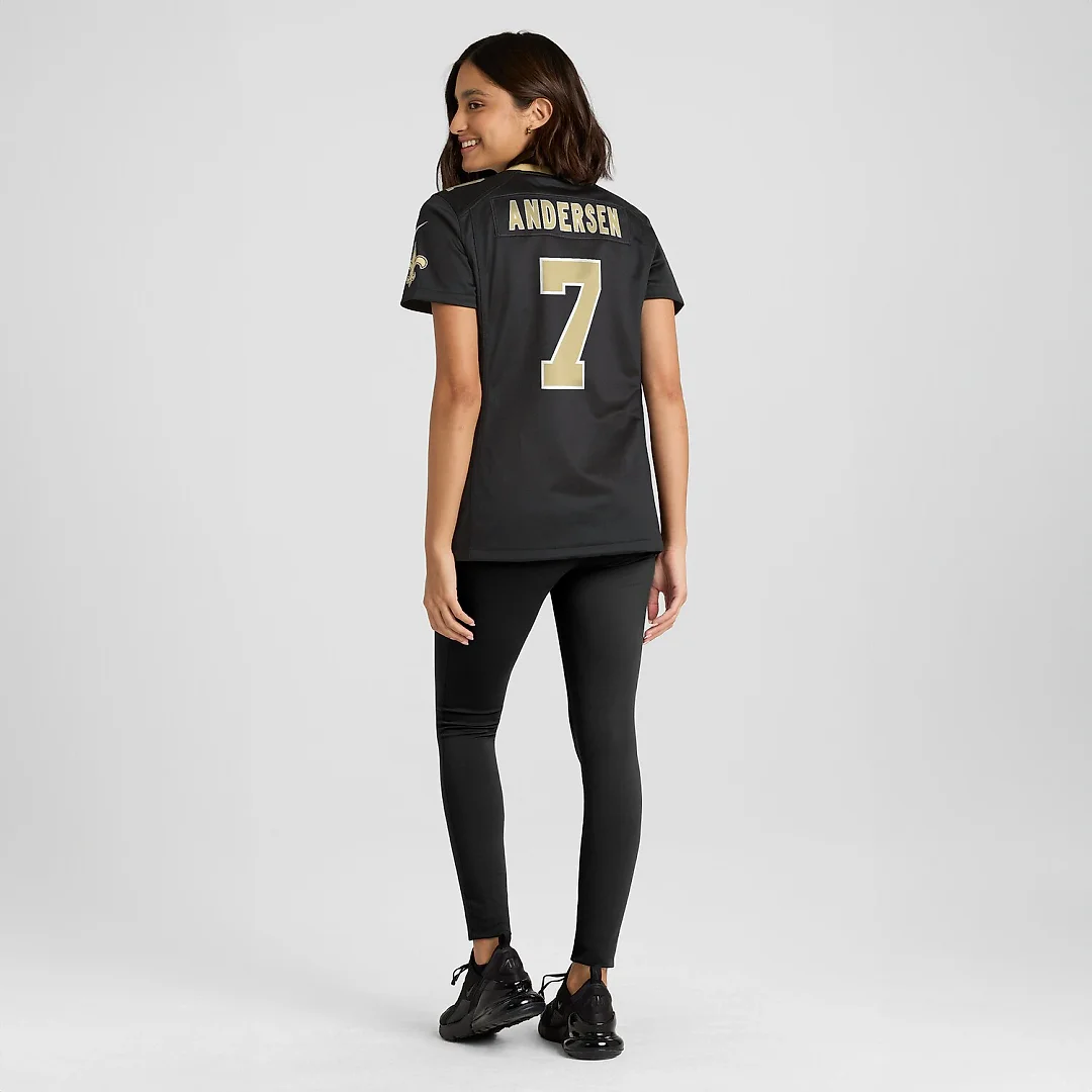 Zennovawear Morten Andersen New Orleans Saints Women's Game Retired Player Jersey - Black