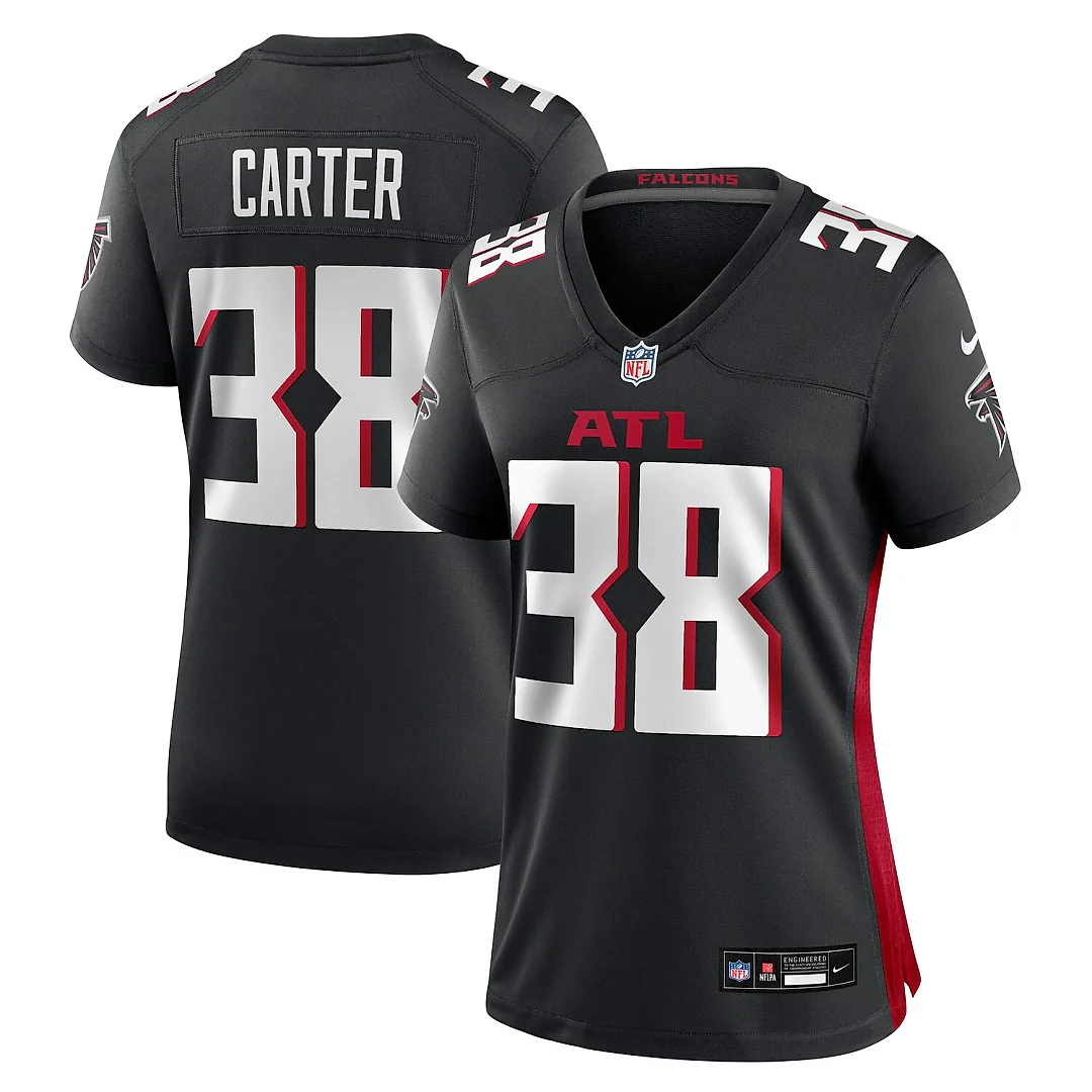 Zennovawear Nathan Carter Atlanta Falcons Women's Team Game Jersey - Black
