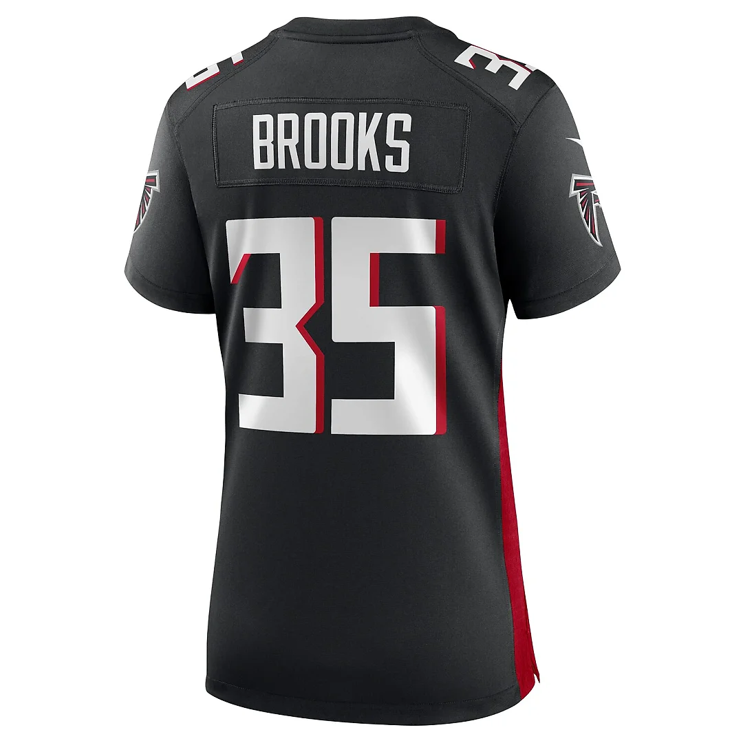 Zennovawear Natrone Brooks Atlanta Falcons Women's Team Game Jersey - Black