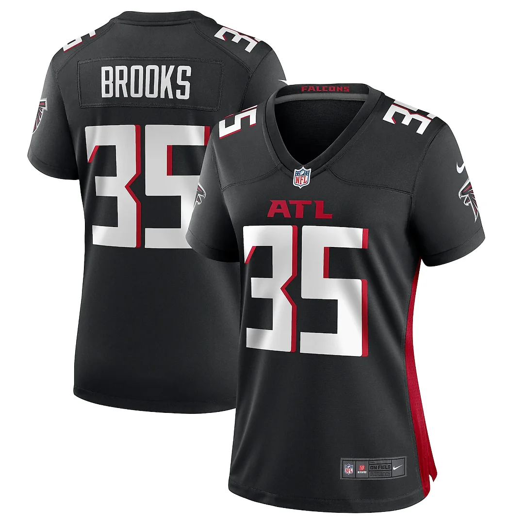 Zennovawear Natrone Brooks Atlanta Falcons Women's Team Game Jersey - Black