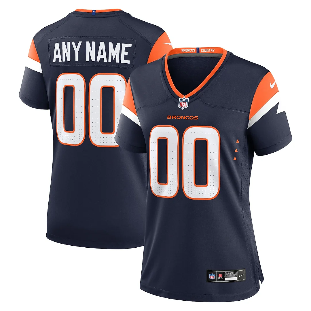 Zennovawear Denver Broncos Women's Alternate Custom Game Jersey - Navy
