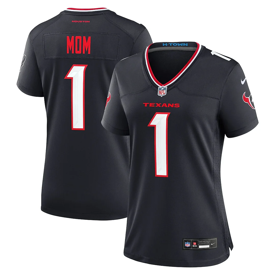 Zennovawear Houston Texans Women's #1 Mom Game Jersey - Navy