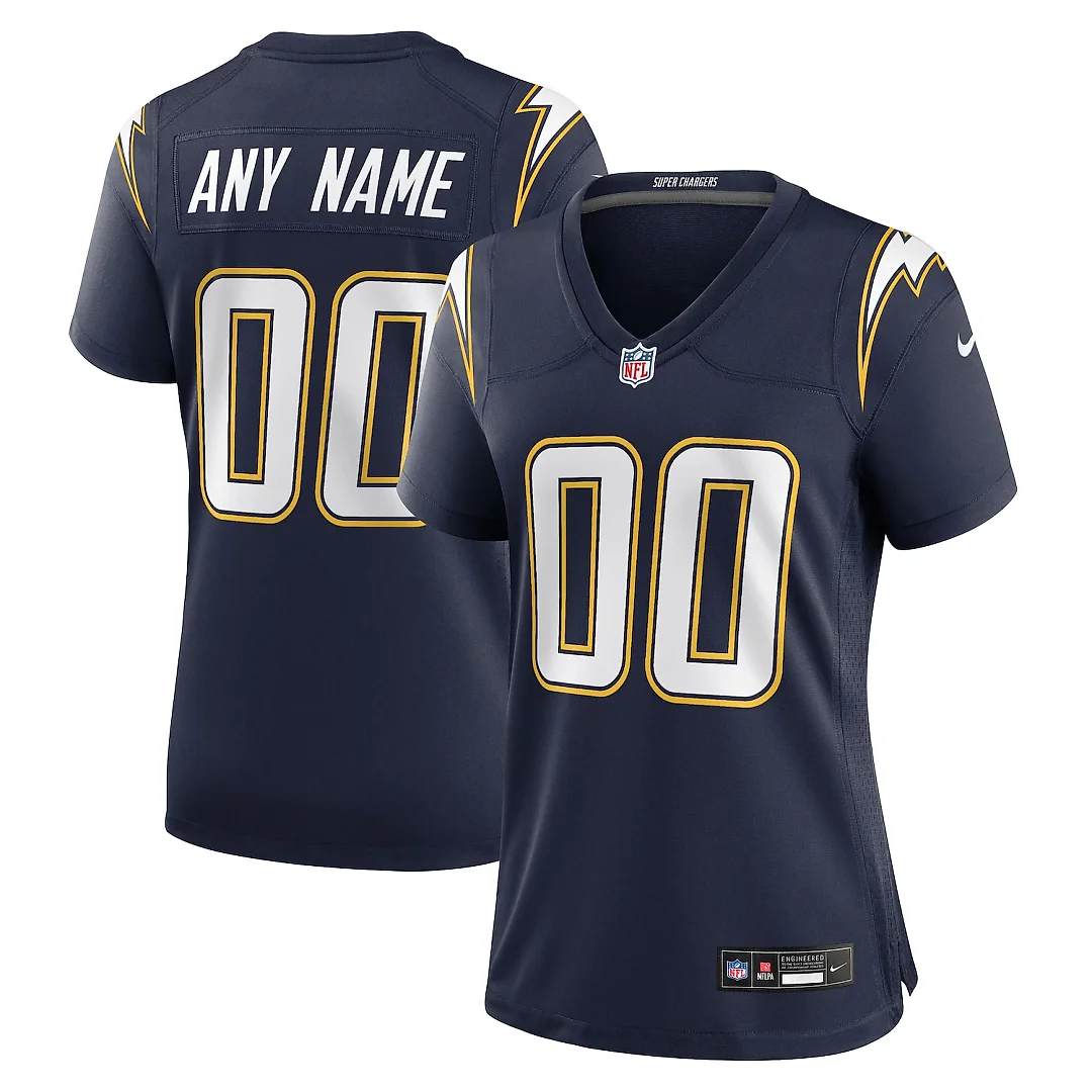 Zennovawear Los Angeles Chargers Women's Alternate Super Chargers Game Custom Jersey - Navy