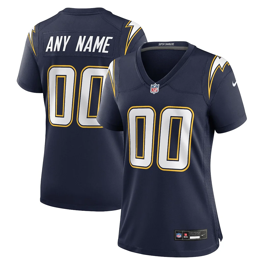 Zennovawear Los Angeles Chargers Women's Alternate Super Chargers Game Custom Jersey - Navy