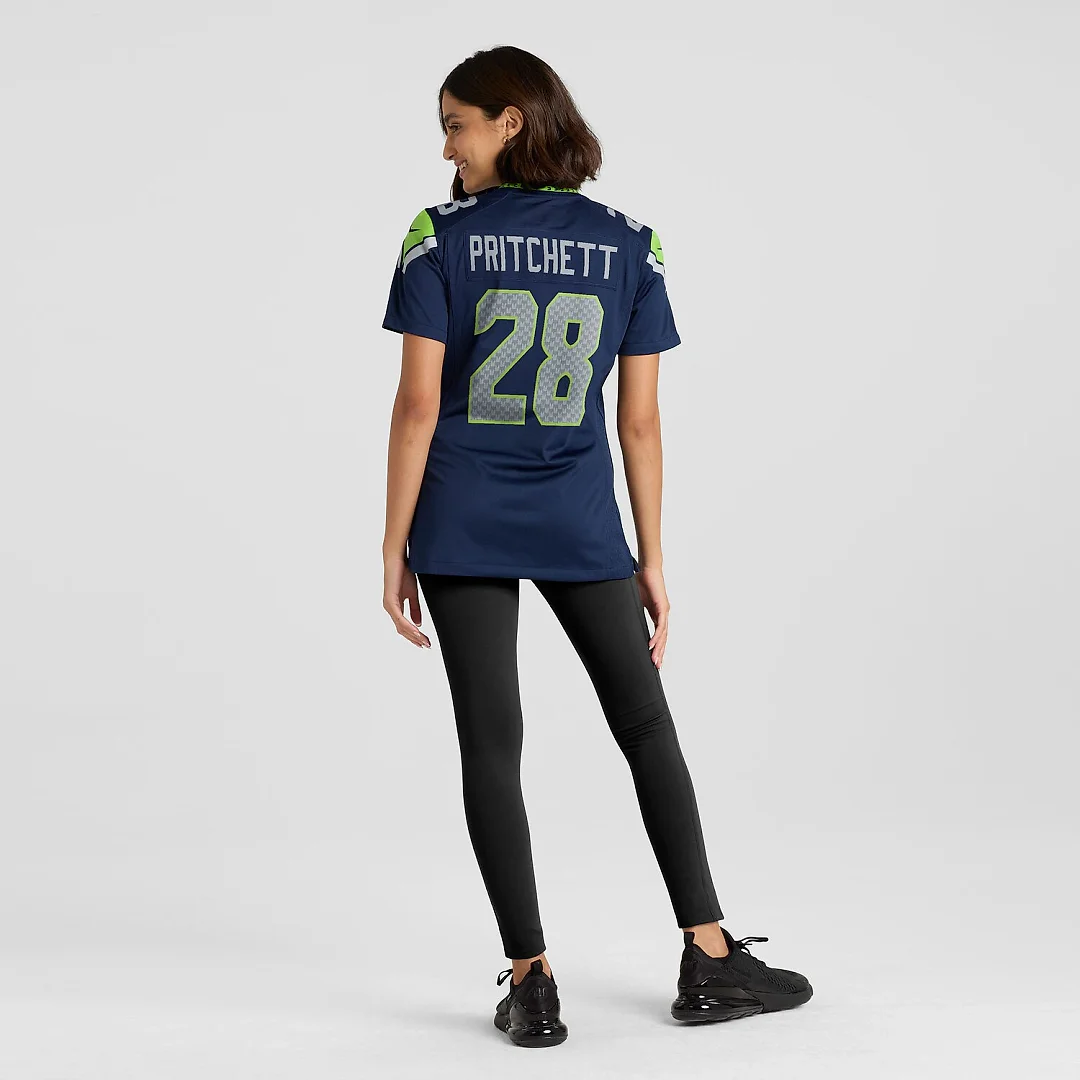 Zennovawear Nehemiah Pritchett Seattle Seahawks Women's Team Game Jersey - College Navy