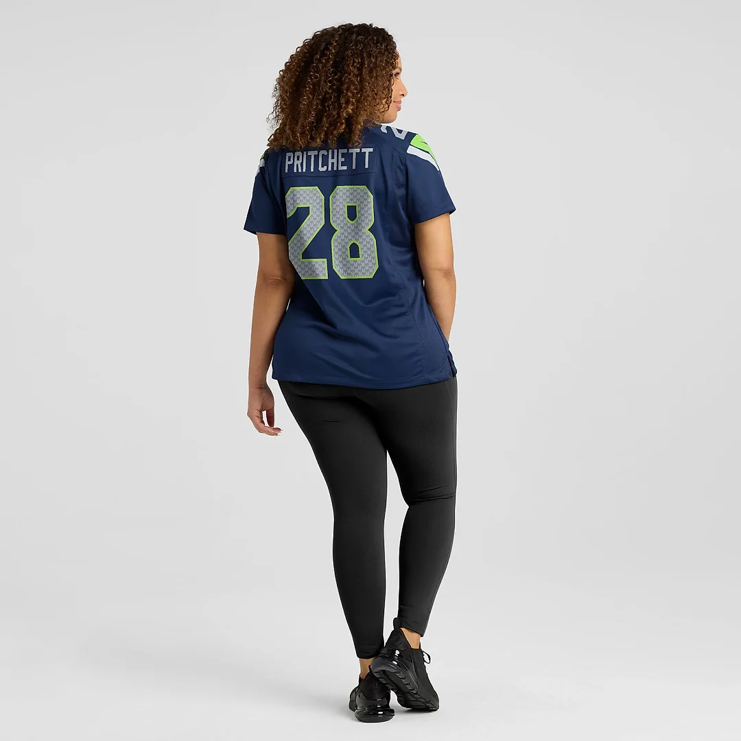 Zennovawear Nehemiah Pritchett Seattle Seahawks Women's Team Game Jersey - College Navy