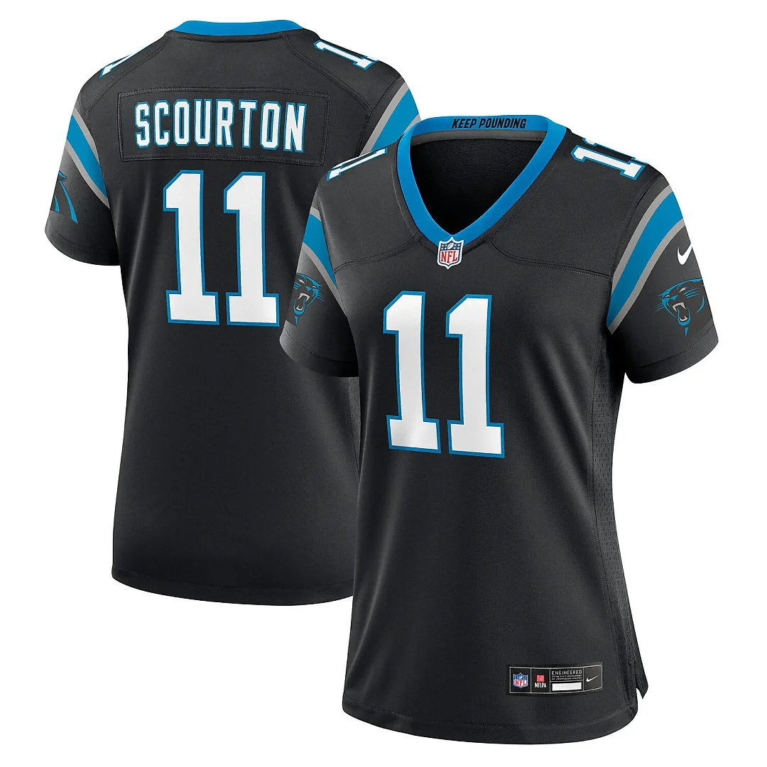 Zennovawear Nic Scourton Carolina Panthers Women's Team Game Jersey - Black