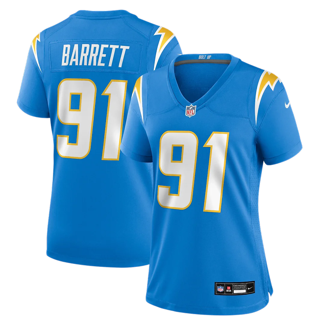 Zennovawear Nick Barrett Los Angeles Chargers Women's Team Game Jersey - Powder Blue