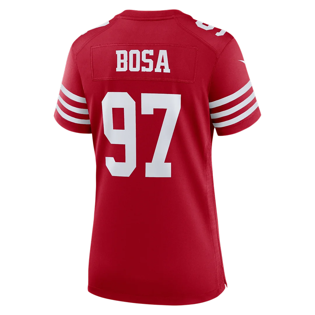 Zennovawear Nick Bosa San Francisco 49ers Women's 80th Anniversary Game Jersey - Scarlet