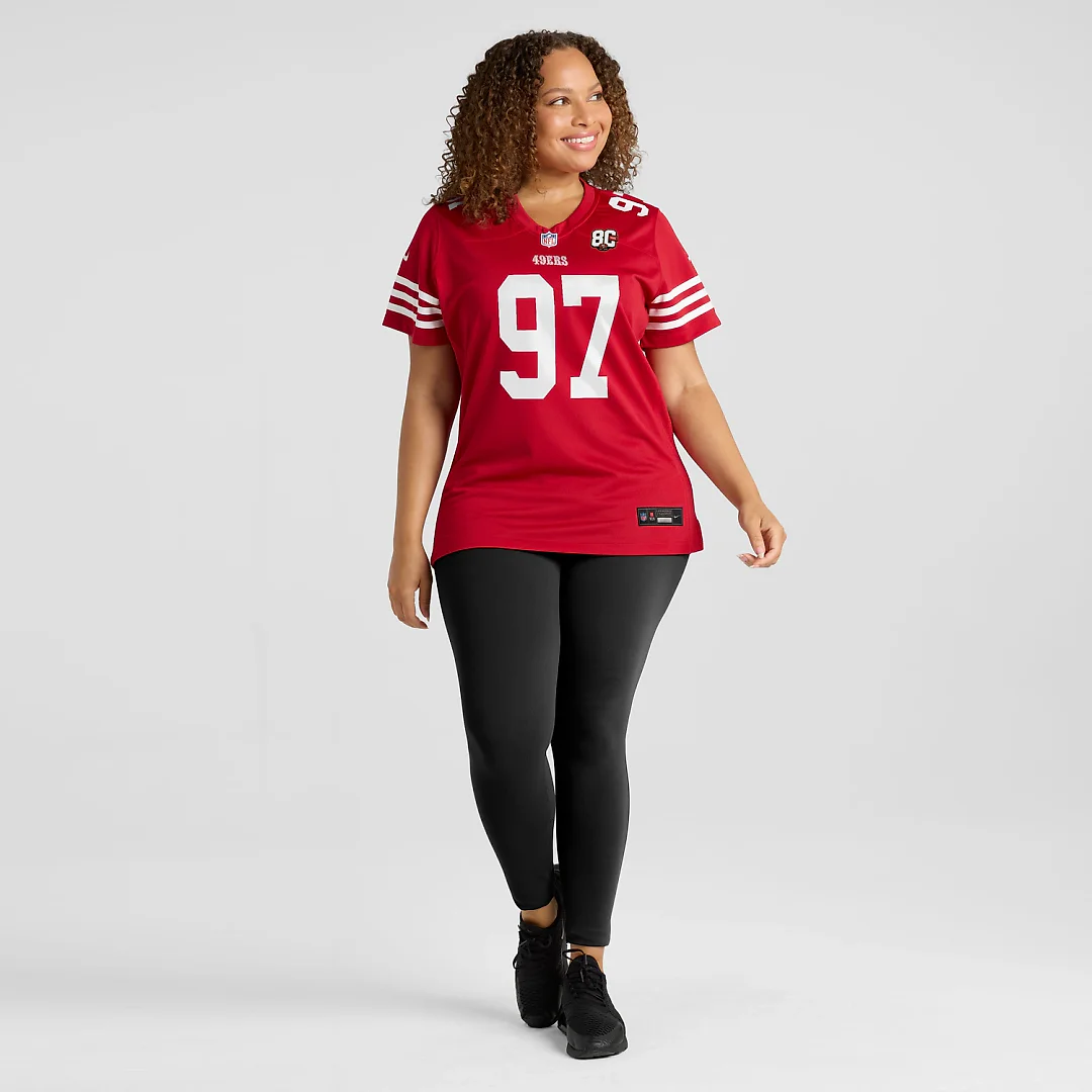 Zennovawear Nick Bosa San Francisco 49ers Women's 80th Anniversary Game Jersey - Scarlet
