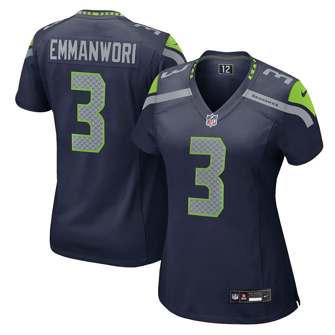 Zennovawear Nick Emmanwori Seattle Seahawks Women's Team Game Jersey - College Navy