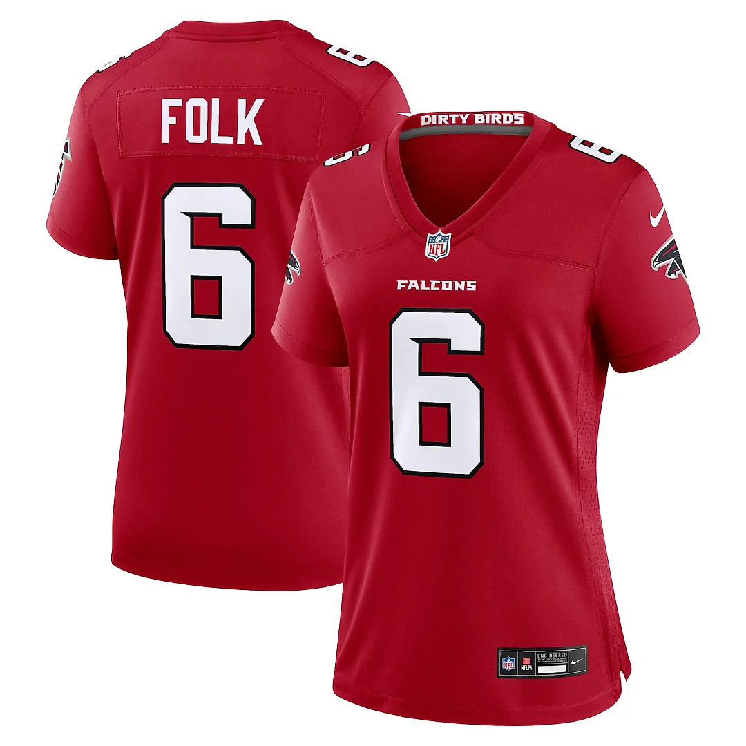 Zennovawear Nick Folk Atlanta Falcons Women's Team Game Jersey - Red