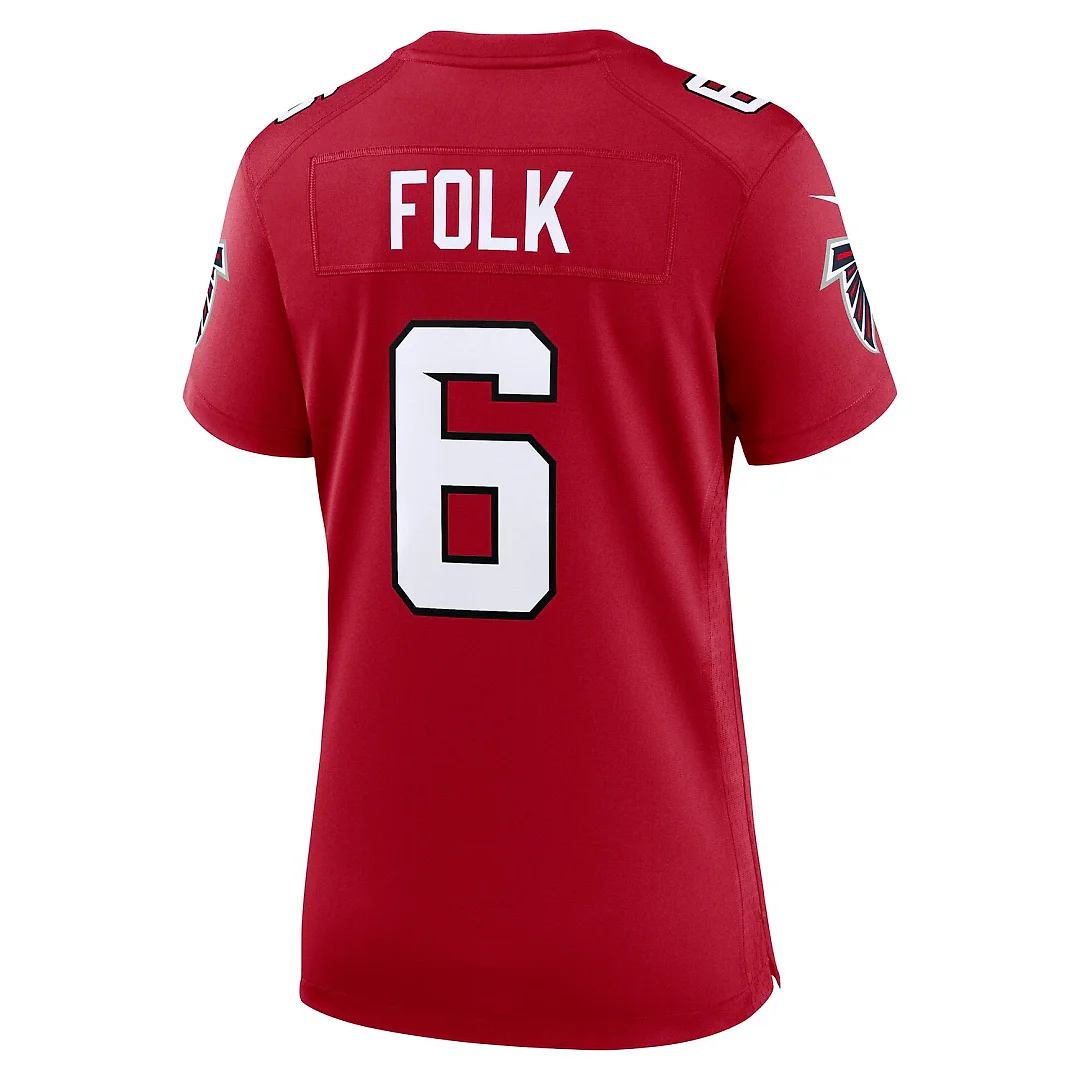 Zennovawear Nick Folk Atlanta Falcons Women's Team Game Jersey - Red