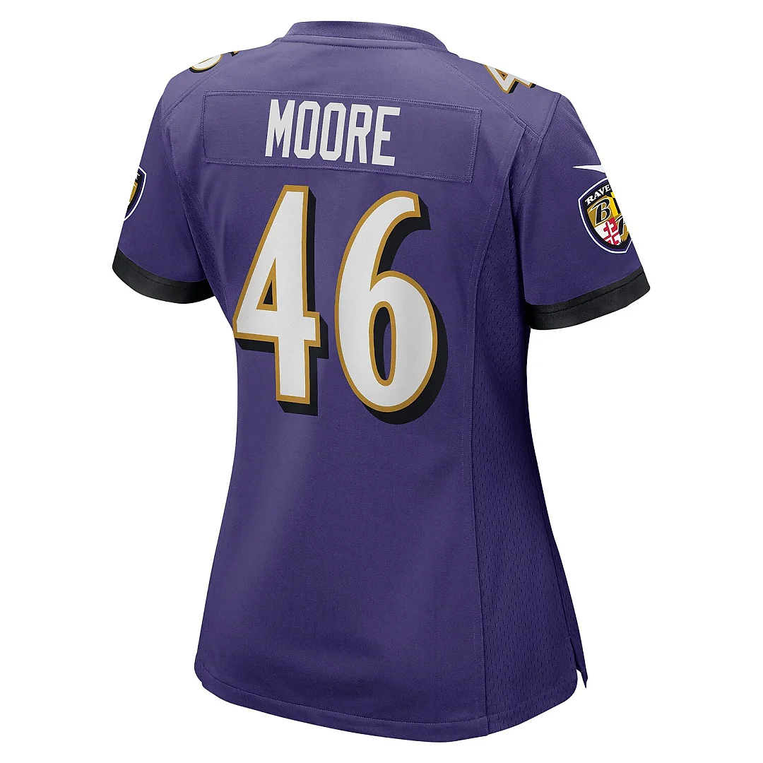Zennovawear Nick Moore Baltimore Ravens Women's Game Player Jersey - Purple