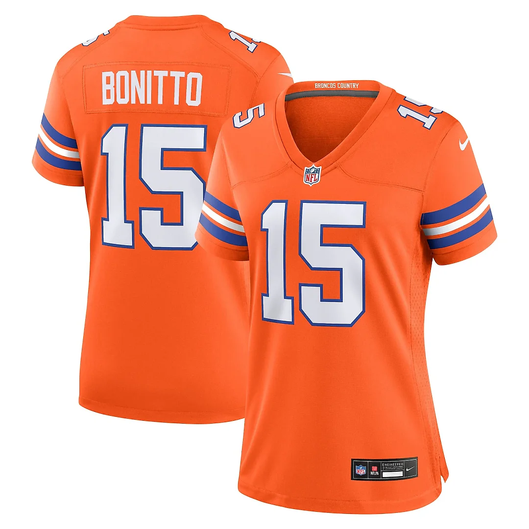 Zennovawear Nik Bonitto Denver Broncos Women's Alternate 2 Mile High Collection 1977 Throwback Game Jersey - Orange