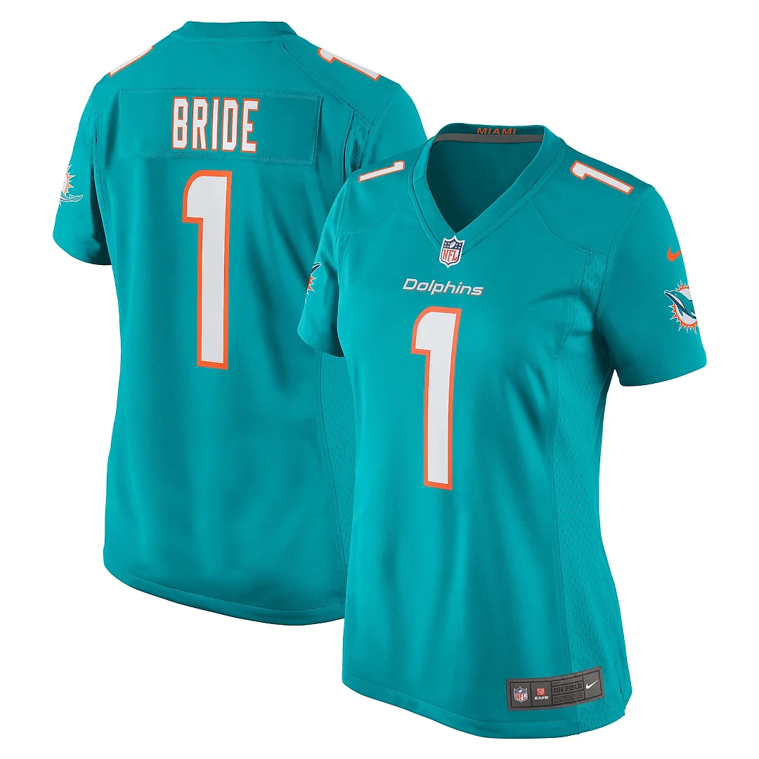 Zennovawear Number 1 Bride Miami Dolphins Women's Game Jersey - Aqua