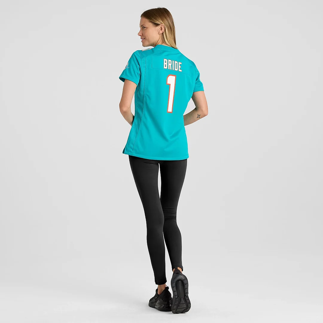 Zennovawear Number 1 Bride Miami Dolphins Women's Game Jersey - Aqua