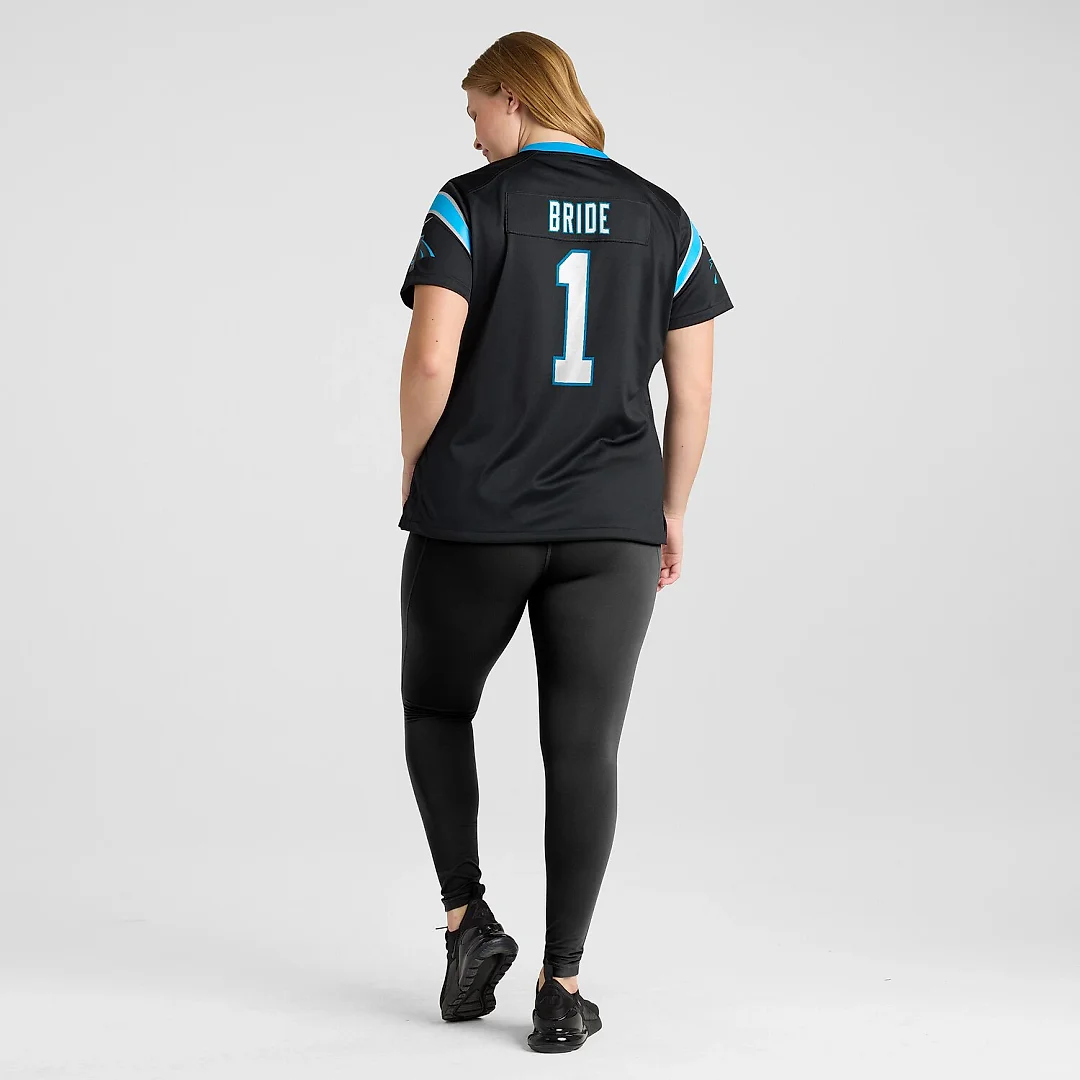 Zennovawear Number 1 Bride Carolina Panthers Women's Game Jersey - Black