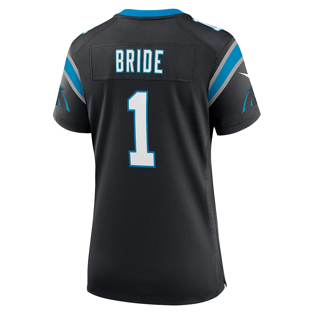 Zennovawear Number 1 Bride Carolina Panthers Women's Game Jersey - Black