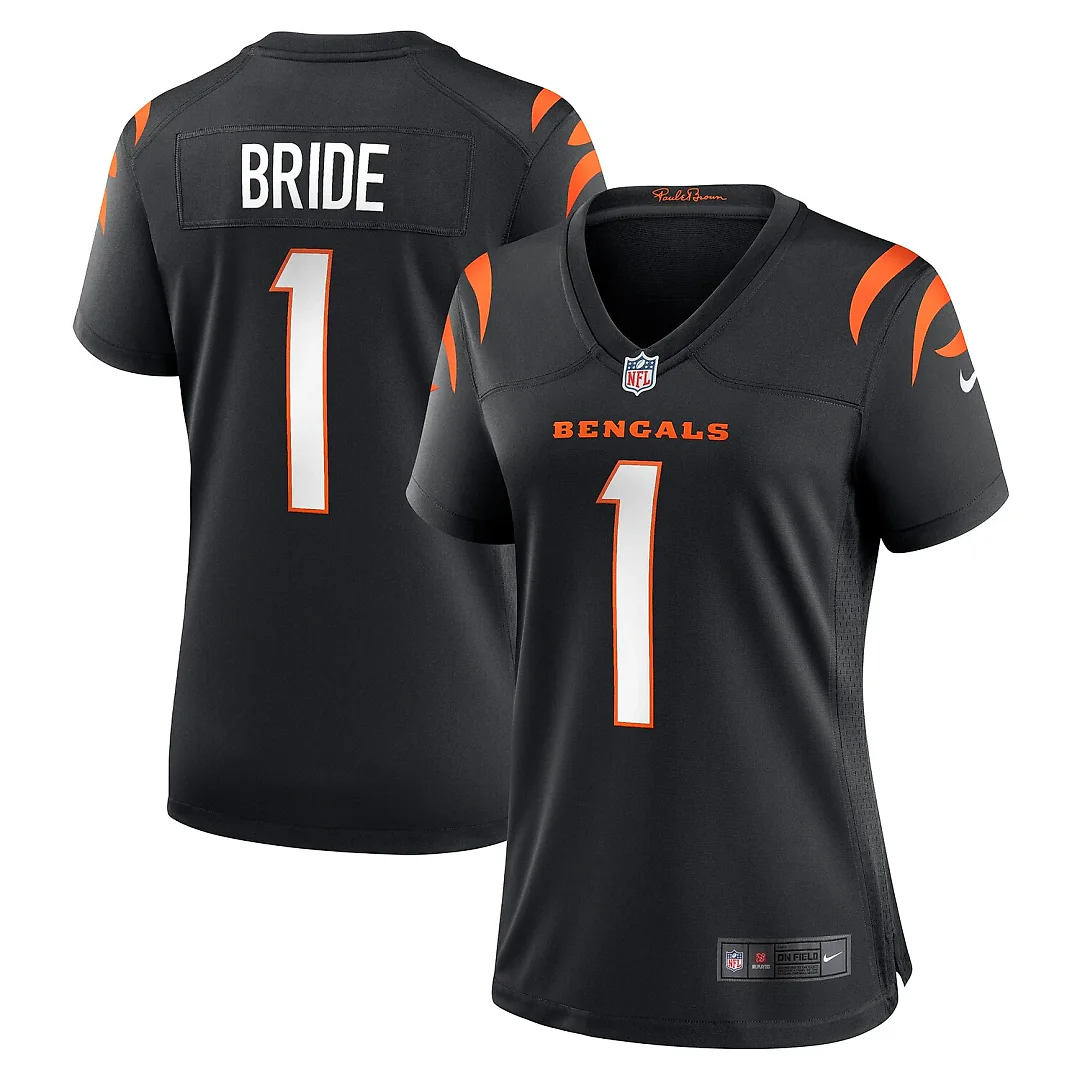 Zennovawear Number 1 Bride Cincinnati Bengals Women's Game Jersey - Black