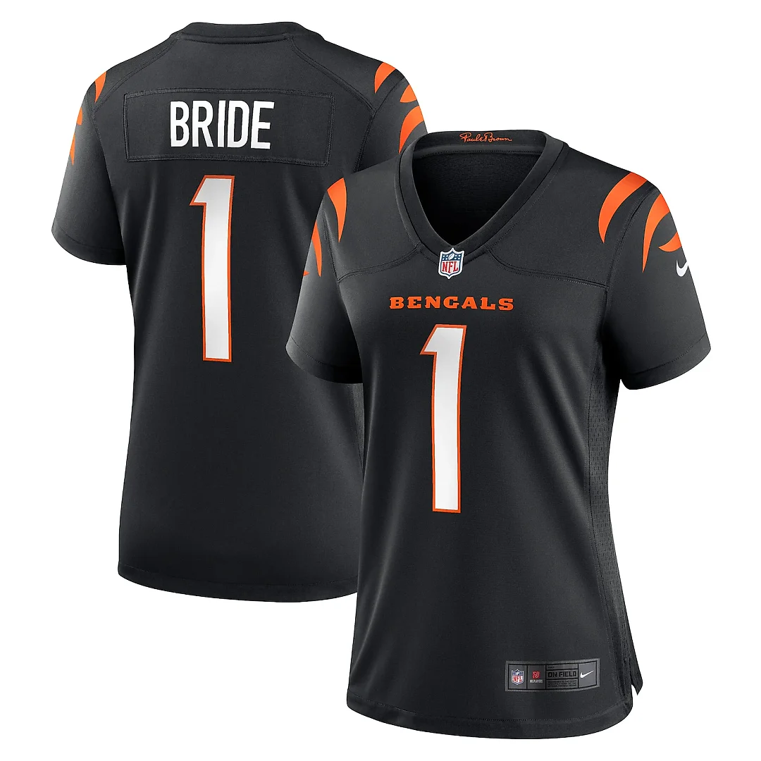 Zennovawear Number 1 Bride Cincinnati Bengals Women's Game Jersey - Black