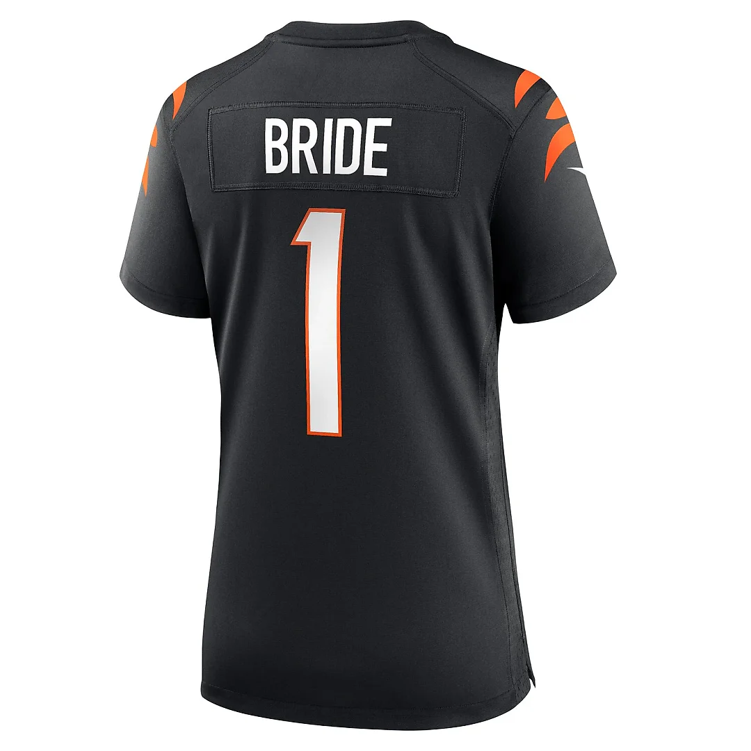 Zennovawear Number 1 Bride Cincinnati Bengals Women's Game Jersey - Black