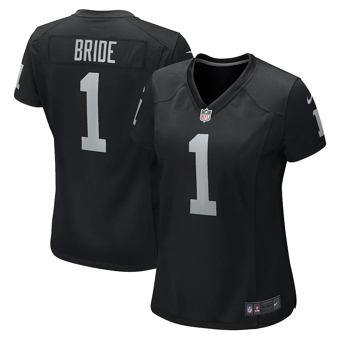 Zennovawear Number 1 Bride Las Vegas Raiders Women's Game Jersey - Black