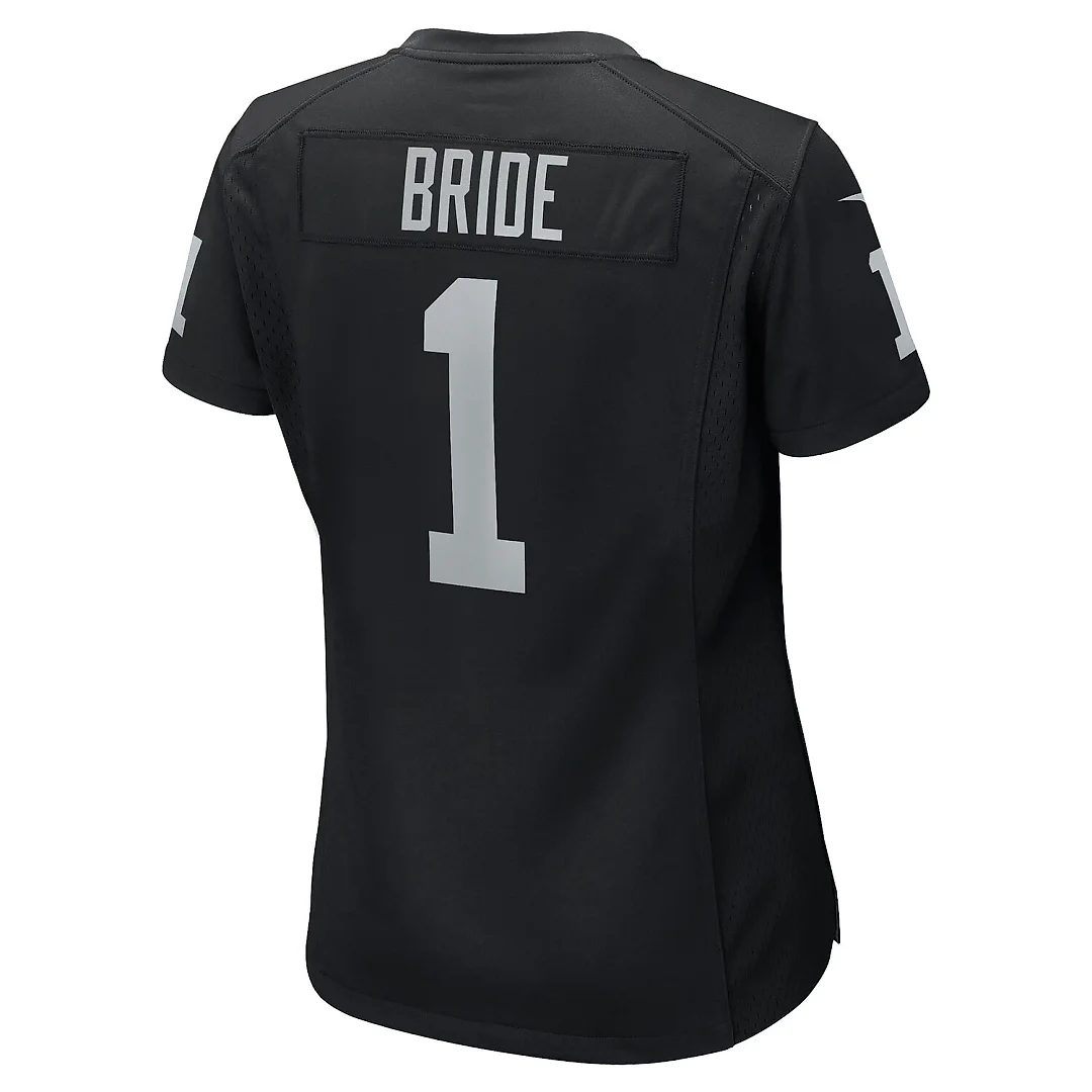 Zennovawear Number 1 Bride Las Vegas Raiders Women's Game Jersey - Black
