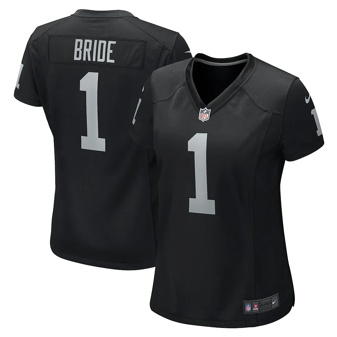 Zennovawear Number 1 Bride Las Vegas Raiders Women's Game Jersey - Black