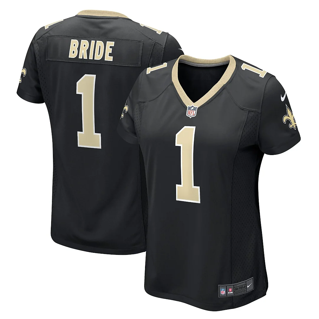 Zennovawear Number 1 Bride New Orleans Saints Women's Game Jersey - Black