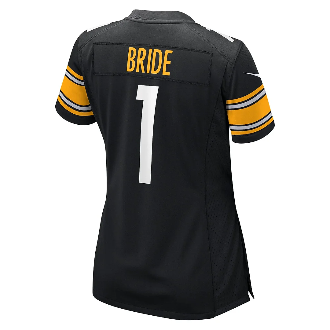 Zennovawear Number 1 Bride Pittsburgh Steelers Women's Game Jersey - Black
