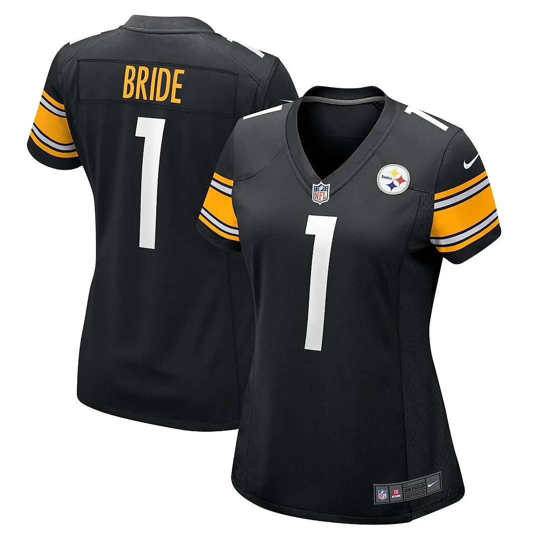 Zennovawear Number 1 Bride Pittsburgh Steelers Women's Game Jersey - Black