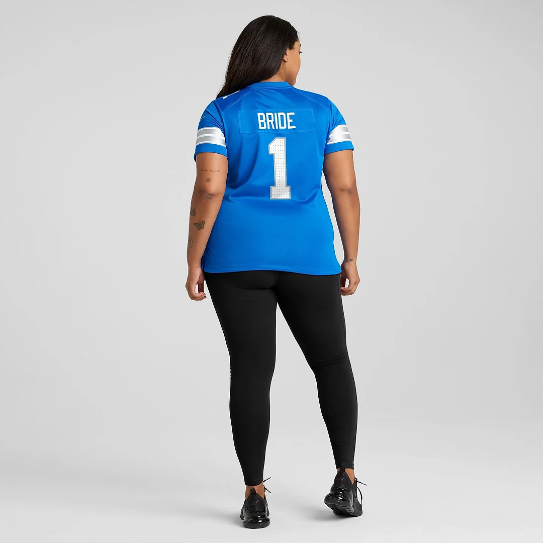 Zennovawear Number 1 Bride Detroit Lions Women's Game Jersey - Blue