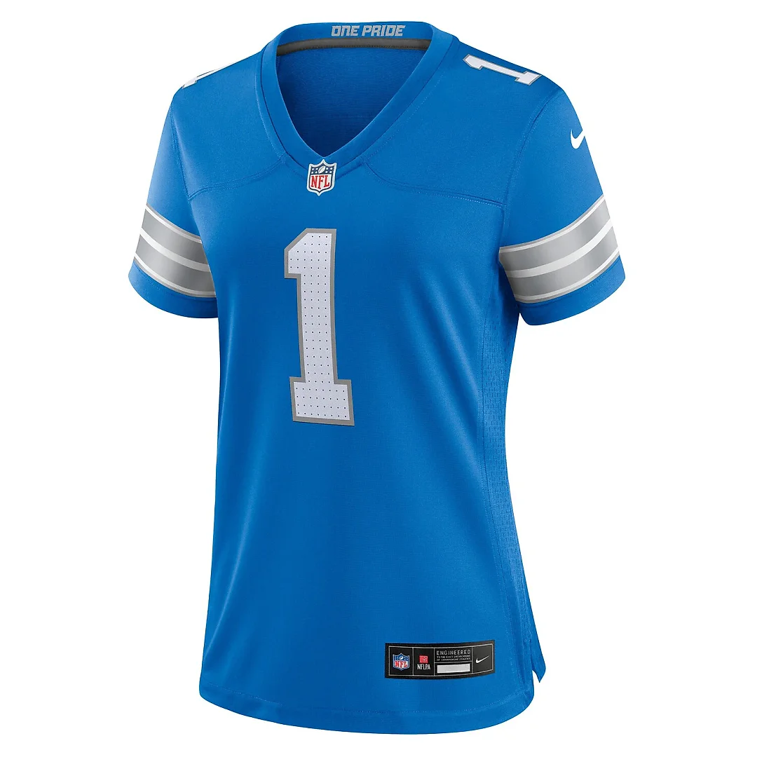 Zennovawear Number 1 Bride Detroit Lions Women's Game Jersey - Blue