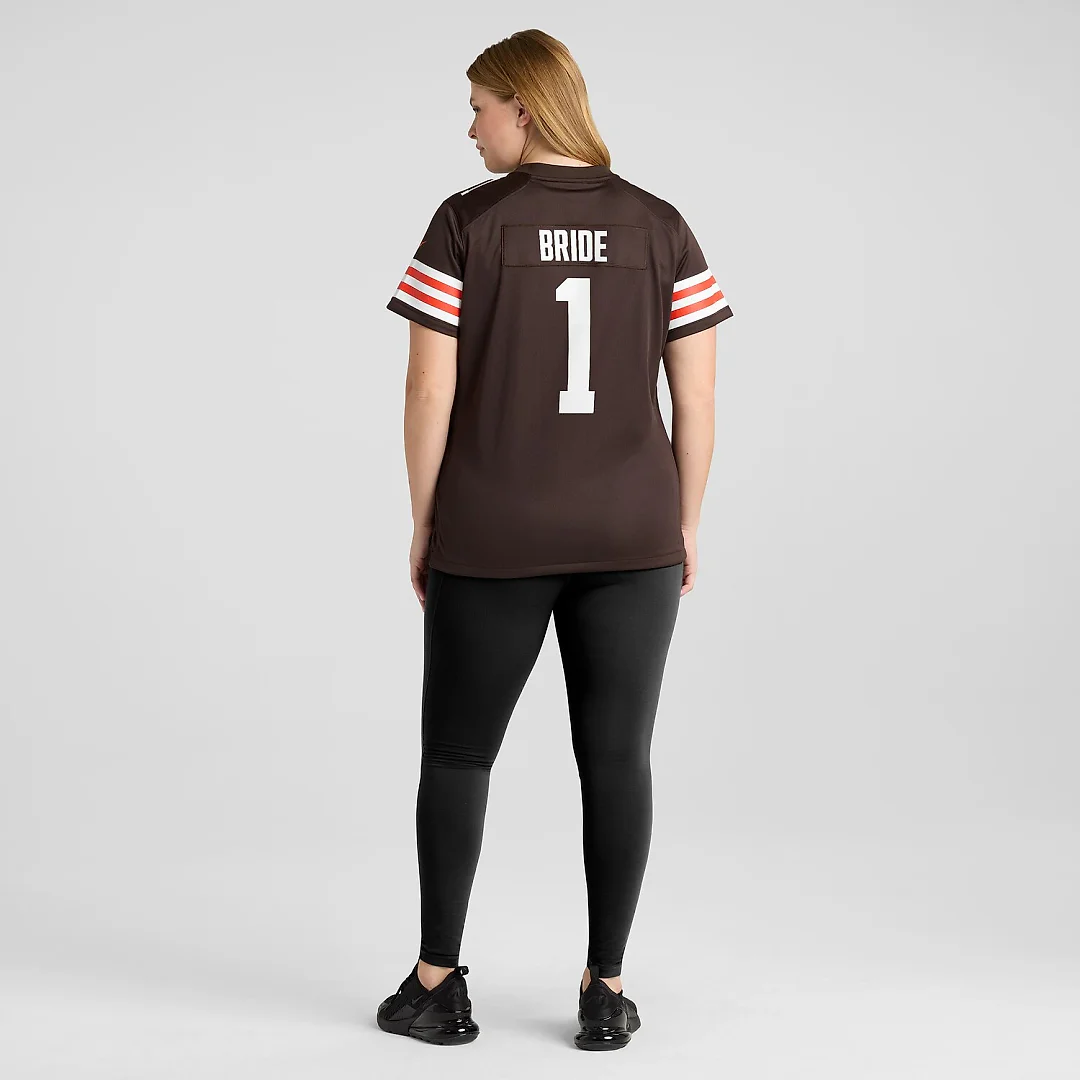 Zennovawear Number 1 Bride Cleveland Browns Women's Game Jersey - Brown
