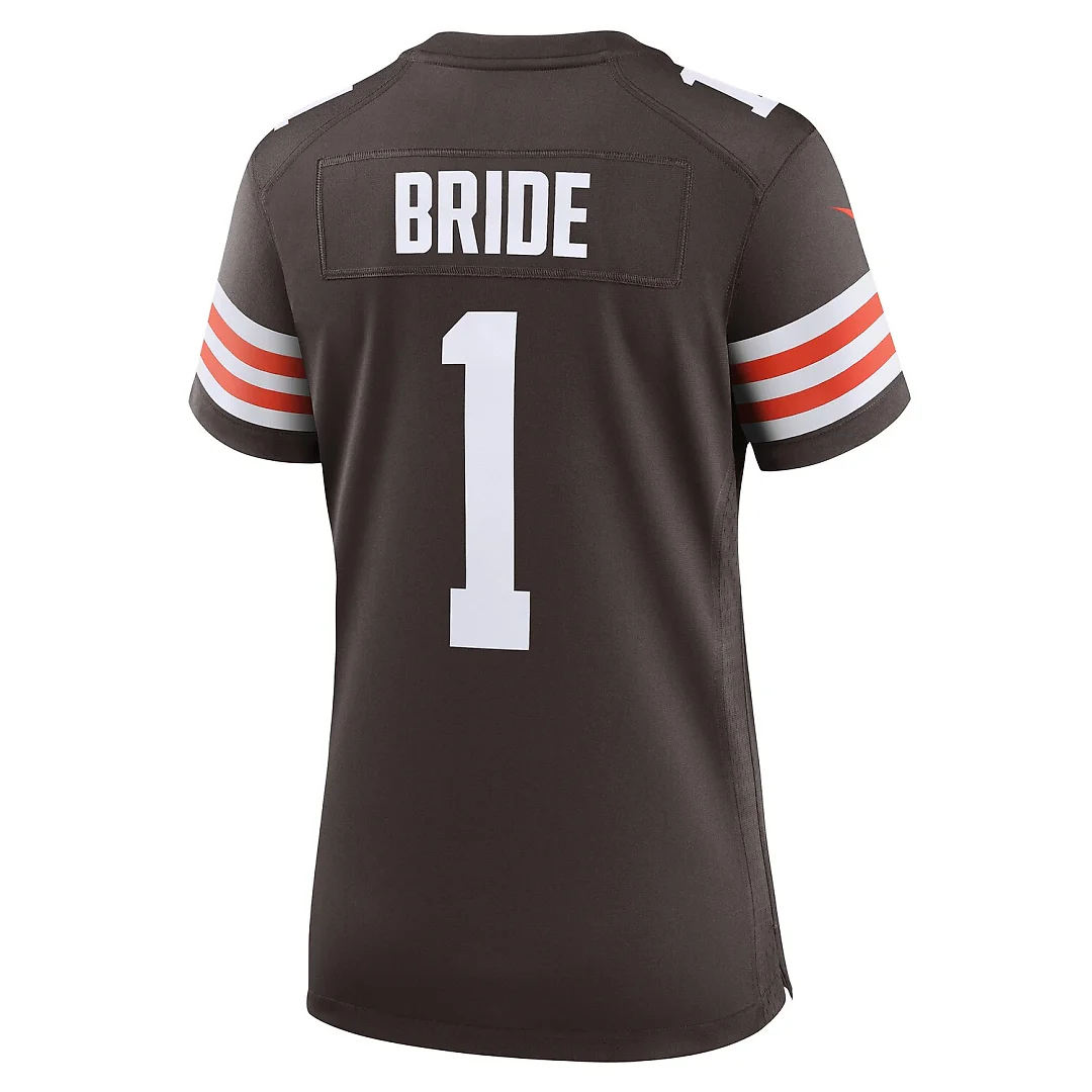 Zennovawear Number 1 Bride Cleveland Browns Women's Game Jersey - Brown