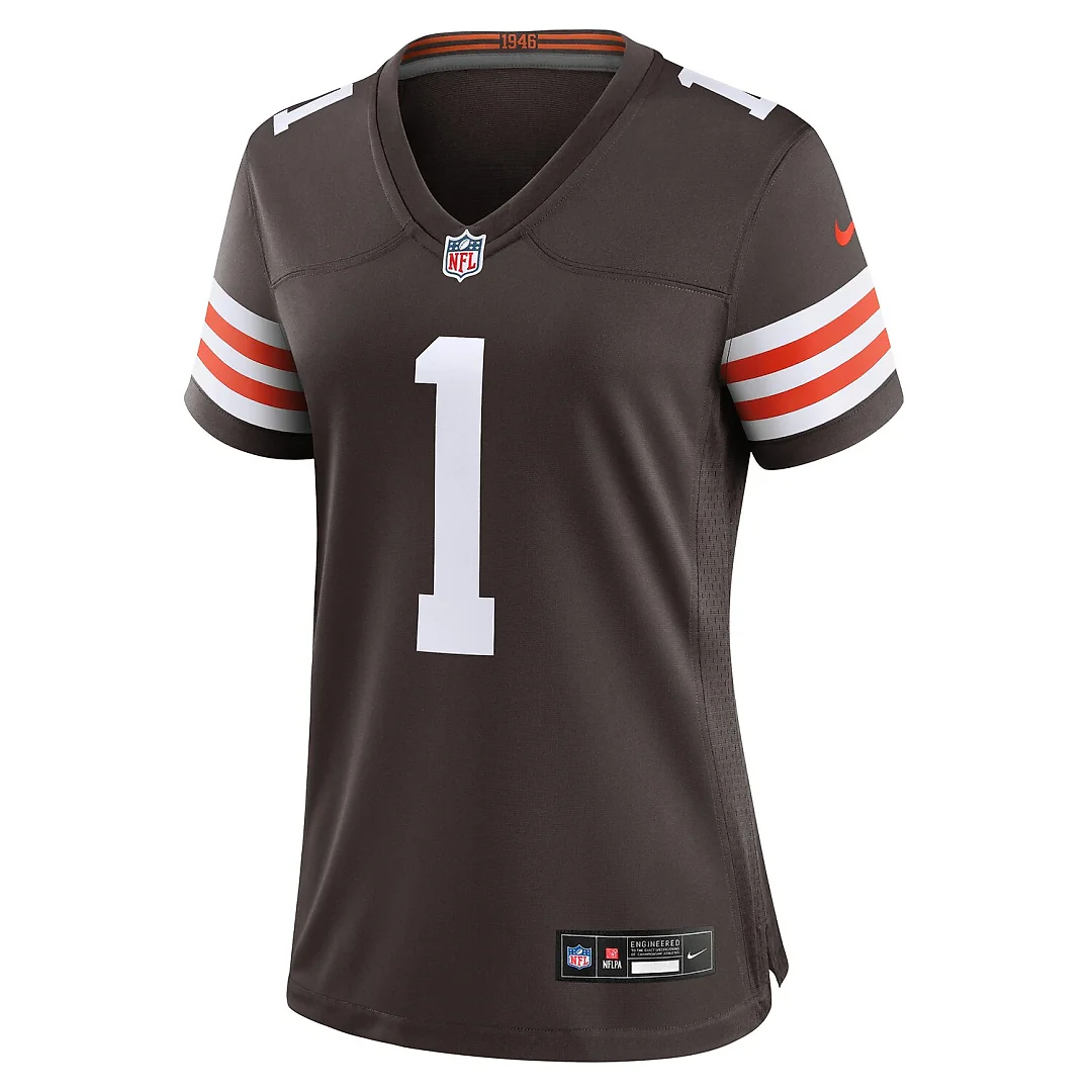 Zennovawear Number 1 Bride Cleveland Browns Women's Game Jersey - Brown