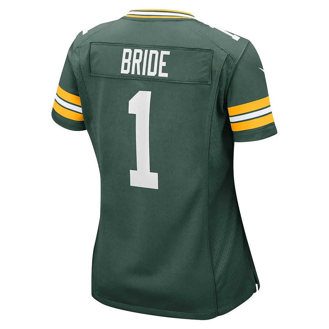Zennovawear Number 1 Bride Green Bay Packers Women's Game Jersey - Green