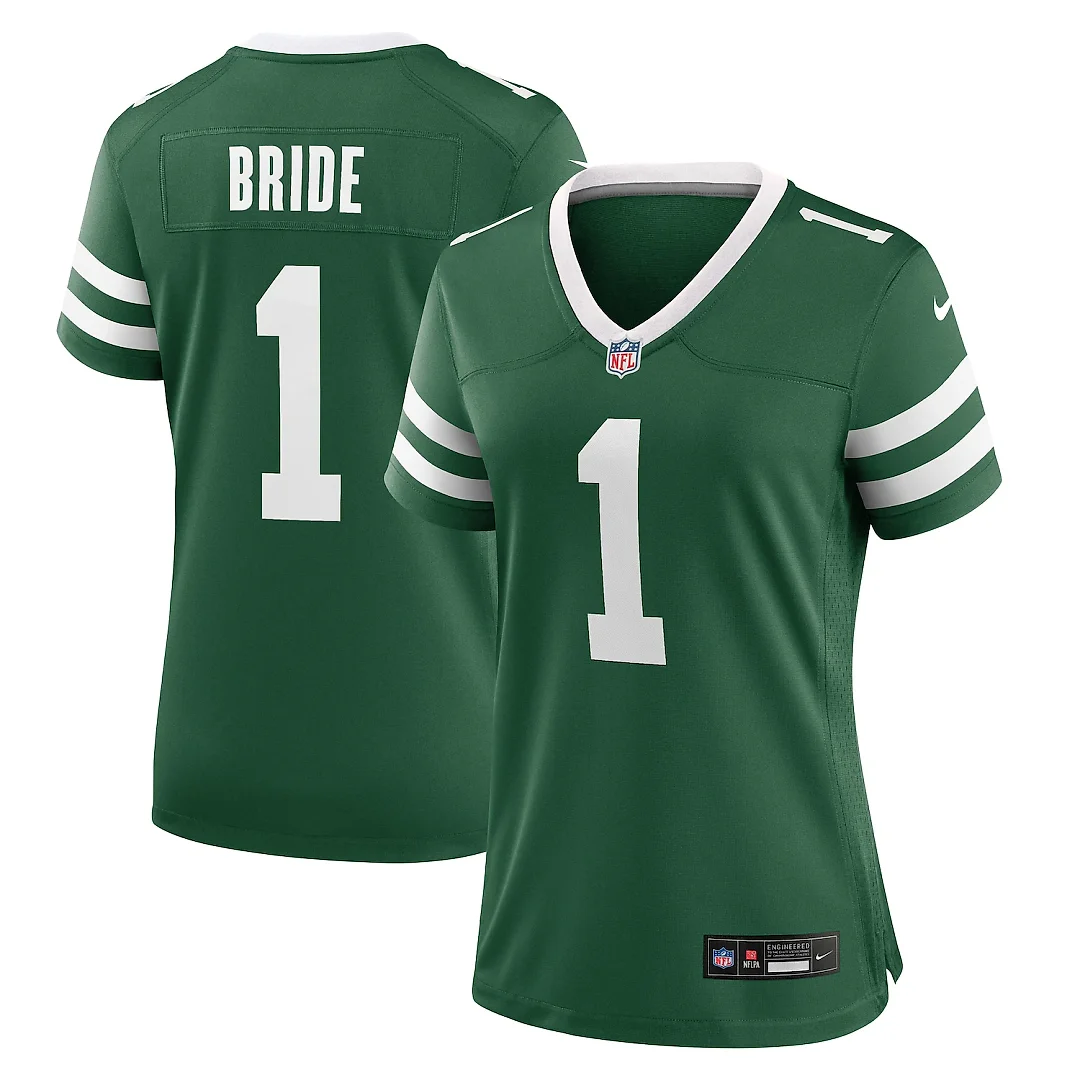 Zennovawear Number 1 Bride New York Jets Women's Game Jersey - Legacy Green