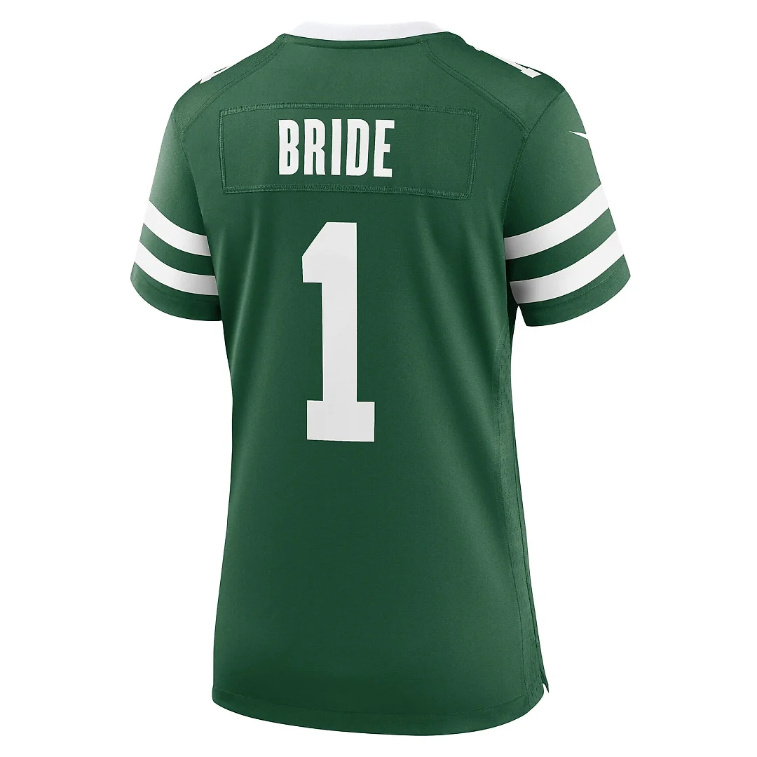 Zennovawear Number 1 Bride New York Jets Women's Game Jersey - Legacy Green