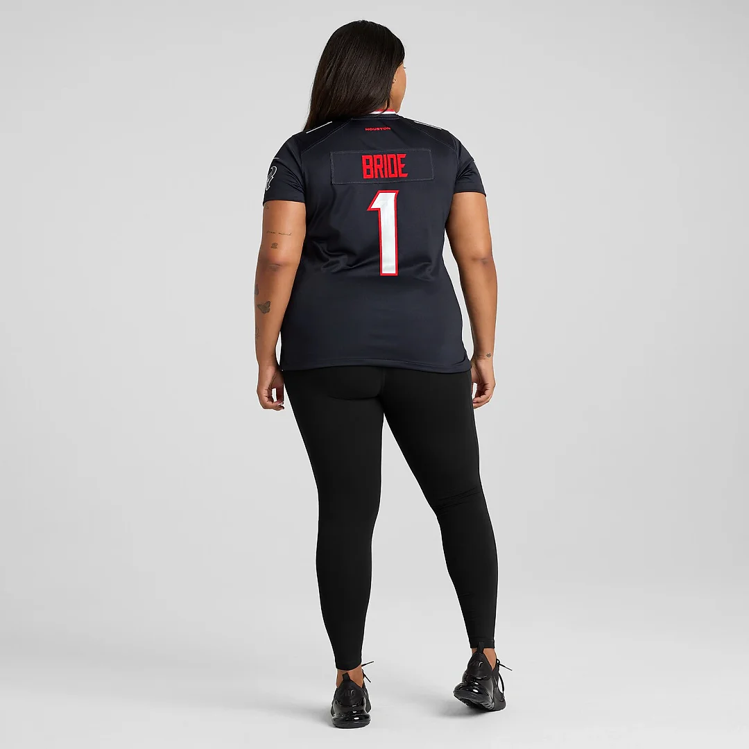 Zennovawear Number 1 Bride Houston Texans Women's Game Jersey - Navy