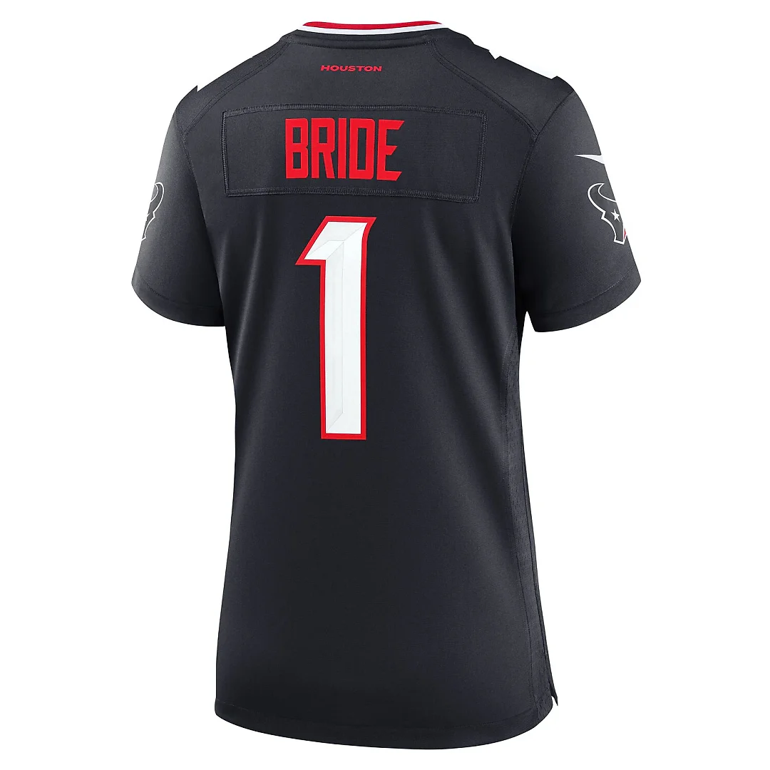 Zennovawear Number 1 Bride Houston Texans Women's Game Jersey - Navy