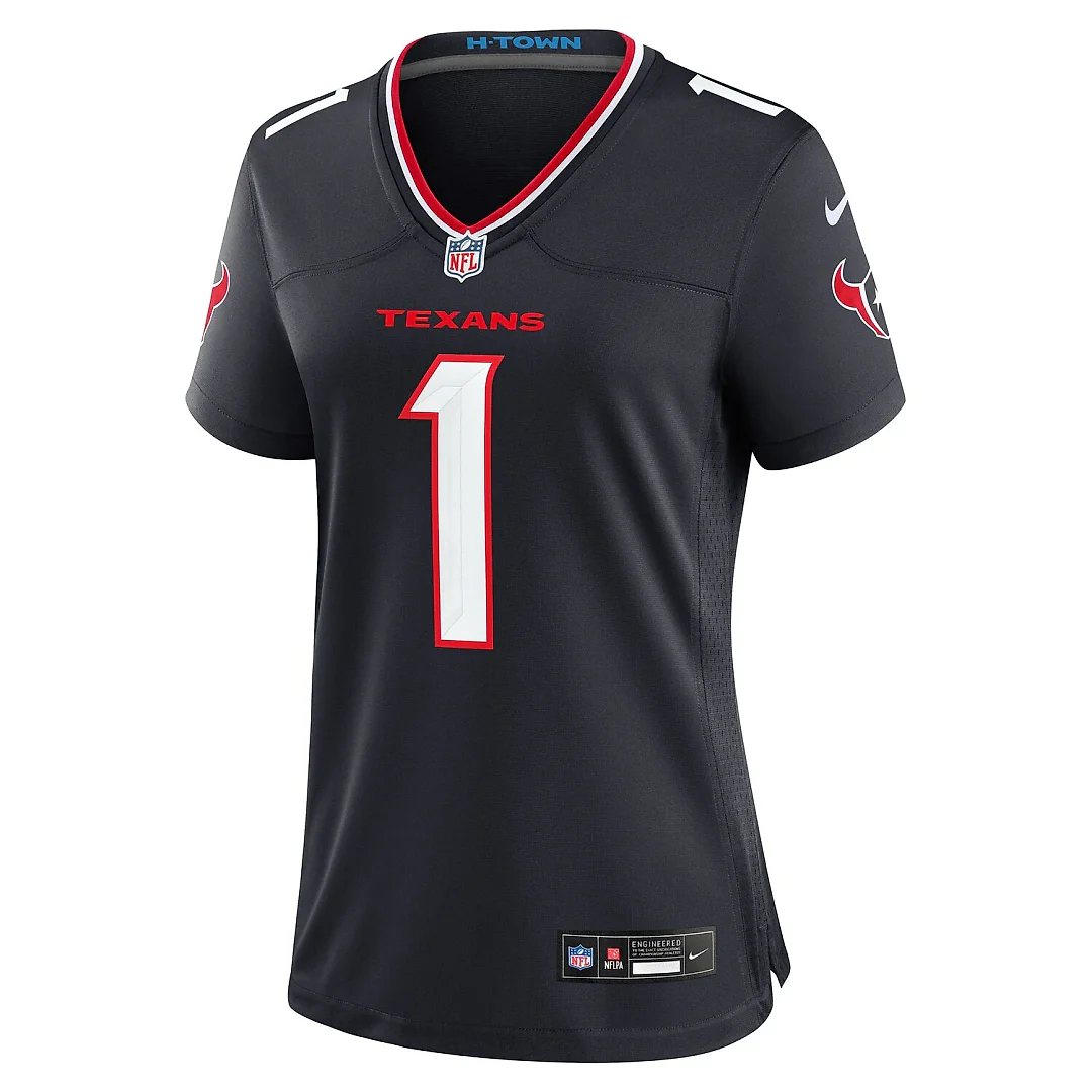Zennovawear Number 1 Bride Houston Texans Women's Game Jersey - Navy