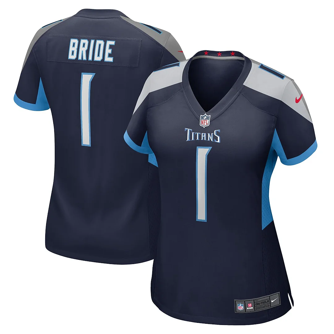 Zennovawear Number 1 Bride Tennessee Titans Women's Game Jersey - Navy