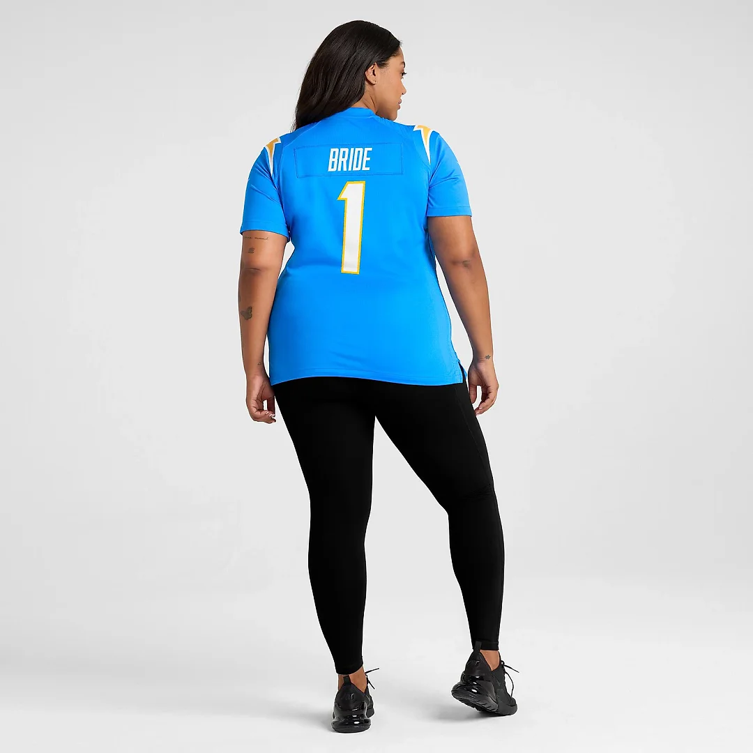 Zennovawear Number 1 Bride Los Angeles Chargers Women's Game Jersey - Powder Blue