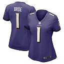 Zennovawear Number 1 Bride Baltimore Ravens Women's Game Jersey - Purple