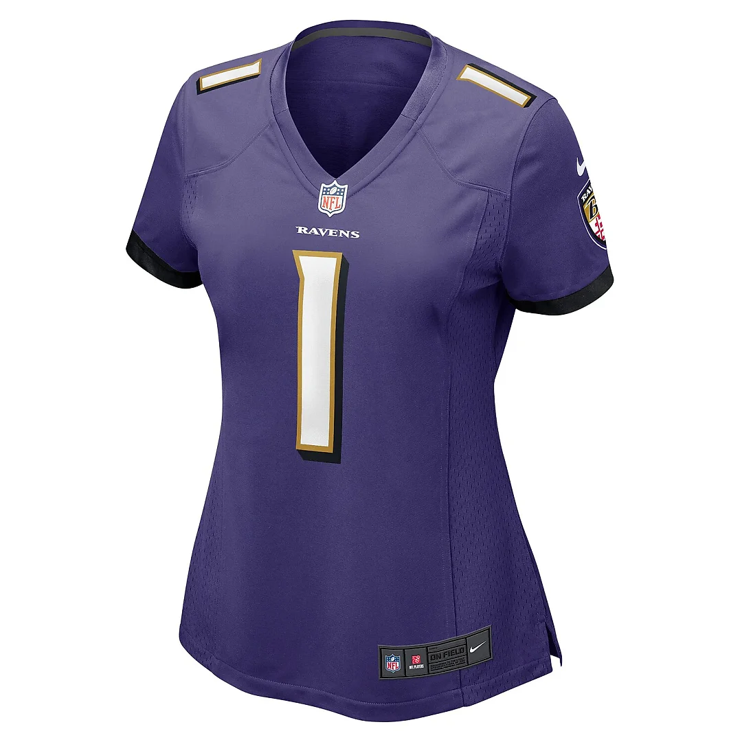Zennovawear Number 1 Bride Baltimore Ravens Women's Game Jersey - Purple