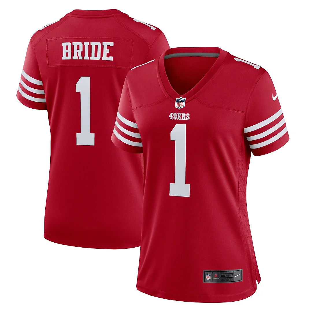 Zennovawear Number 1 Bride San Francisco 49ers Women's Game Jersey - Scarlet
